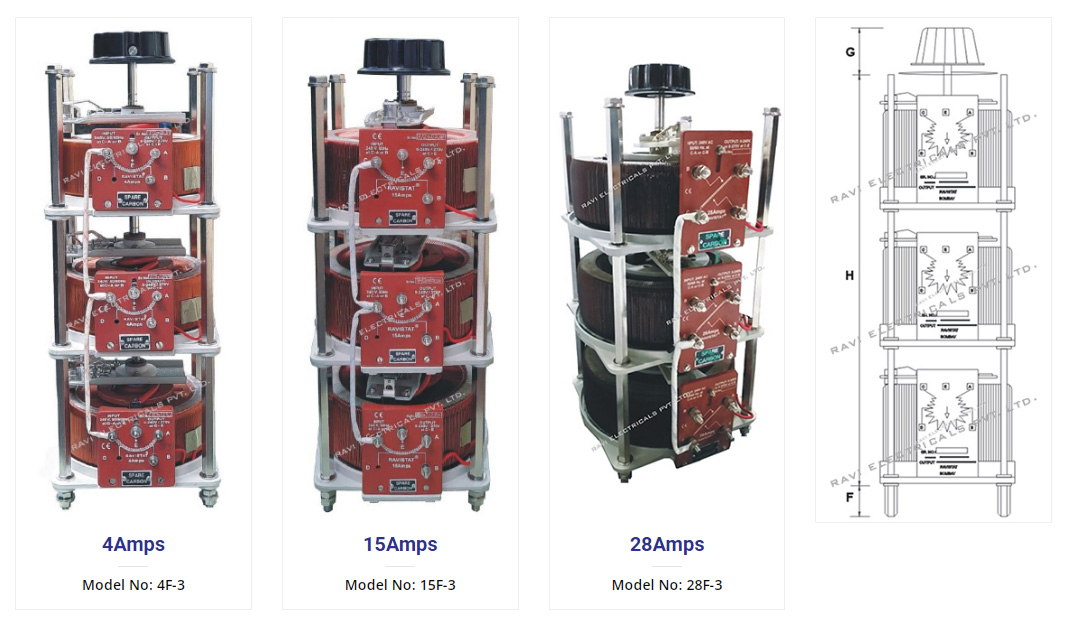 Three Phase Open Type Variable Auto Transformers